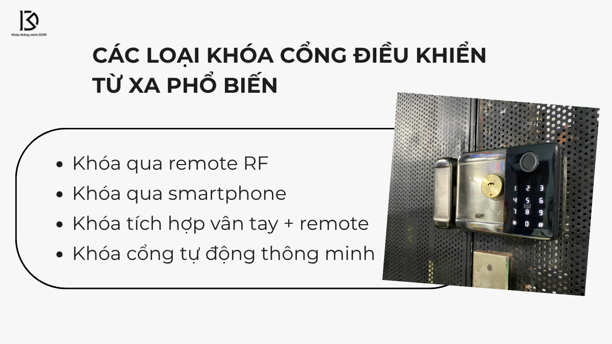 C&aacute;c Loại Kh&oacute;a Cổng Điều Khiển Từ Xa Phổ Biến